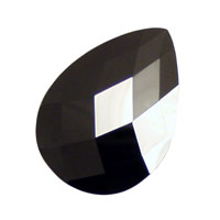 Onyx Faceted Flat Teardrop 22x30mm
