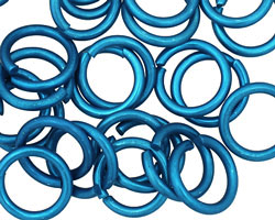 Blue Anodized Aluminum Jump Ring 14mm, 14 gauge (9.6mm inside diameter)