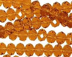 Medium Topaz Crystal Faceted Rondelle 8mm