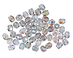 Czech Fire Polished Glass Montana Blue AB Round 3mm