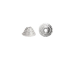 Nunn Design Sterling Silver (plated) Coral Bead Cap 6x11mm