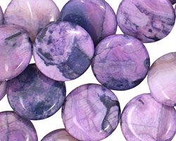 Purple Wave Agate Puff Coin 18mm