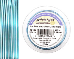 Artistic Wire Silver Plated Ice Blue 22 gauge, 10 yards