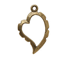 Artistic Wire Antique Brass Curved Heart Wrapper 20x31mm