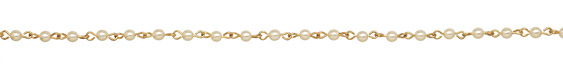 Czech Glass Cream Pearl on Gold (plated) Bead Chain