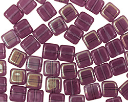 Czech Glass Tanzanite Celsian Square 6mm