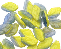 Czech Glass Lemon Sky Leaf Drop 8x12mm
