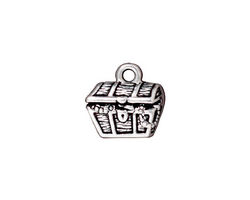 TierraCast Antique Silver (plated) Treasure Chest Charm 14mm