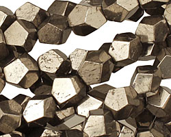 Golden Pyrite (silver tone) Faceted Nugget 9-10x8-9mm