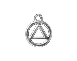 TierraCast Rhodium (plated) Recovery Symbol Charm 15x19mm