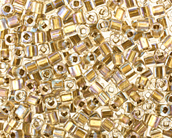 TOHO Crystal (with Gold Lining) Cube 3mm Seed Bead