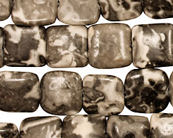 Black Tree Agate Puff Square 12mm