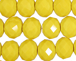 Vintage Yellow Crystal Faceted Rondelle 14mm