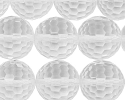 Rock Crystal Faceted Round 16mm