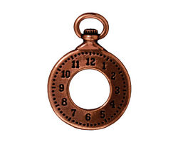 TierraCast Antique Copper (plated) Clock Pendant 20x29mm