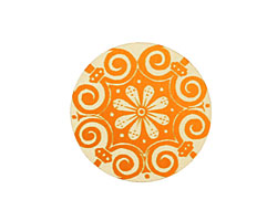 Lillypilly Orange Scrolling Daisy Anodized Aluminum Disc 25mm, 24 gauge