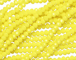 Vintage Yellow Crystal Faceted Rondelle 3mm