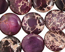 Purple Impression Jasper Puff Coin 16mm
