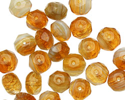 Czech Glass Beach Sands Fire Polished Rondelle 6x9mm