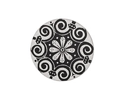 Lillypilly Black Scrolling Daisy Anodized Aluminum Disc 25mm, 22 gauge