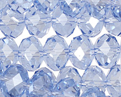 Light Sapphire Crystal Faceted Rondelle 14mm