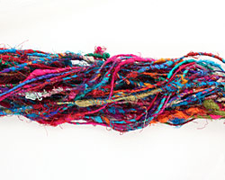 Uncarded Recycled 100% Silk Sari Yarn