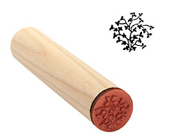 Blue Star Leaves Mini Rubber Stamp 15mm