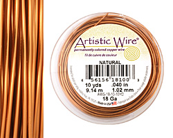 Artistic Wire Natural 18 gauge, 10 yards