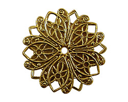 Stampt Antique Gold (plated) Nouveau Flower Pendant 32mm