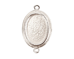 Nunn Design Sterling Silver (plated) Traditional Oval Bezel Pendant Link 31x19mm