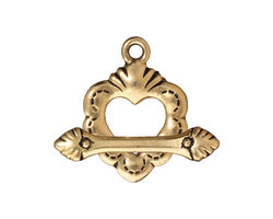 TierraCast Antique Gold (plated) Sacred Heart Toggle Clasp 18x25mm