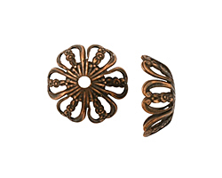 Stampt Antique Copper (plated) Wind Dreamer Bead Cap 6x16mm