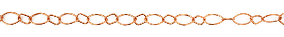 Handmade Copper Small Diamond & Oval Chain