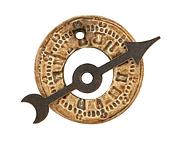 Earthenwood Studio Ceramic Metallic Bronze Time Wheel Toggle Clasp 27-28mm, 37mm bar