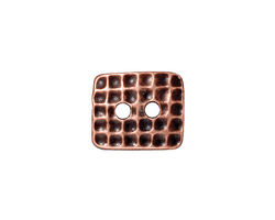 TierraCast Antique Copper (plated) Rectangle Hammertone Button 15x13mm
