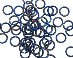 Blue Enameled Copper Round Jump Ring 7mm, 18 gauge