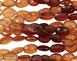 Hessonite Faceted Flat Oval 8-9x6mm