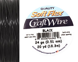 Soft Flex Black Craft Wire 24 gauge, 20 yards