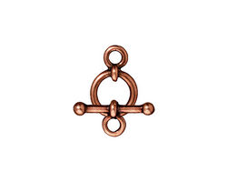 TierraCast Antique Copper (plated) 3/8" Anna Toggle Clasp 10x13mm, 16mm bar