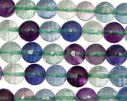 Blue Rainbow Fluorite (A) Faceted Round 8mm