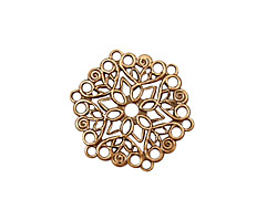 Stampt Antique Copper (plated) Poinsettia Filigree 22mm