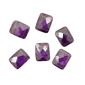 Violet Faceted Pillow (2 hole) 7x9mm