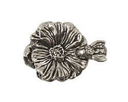 Green Girl Pewter Bee & Flower Clasp 23x30mm