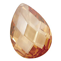 Champagne Faceted Flat Teardrop 22x30mm