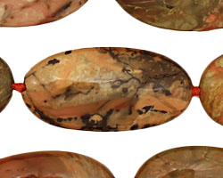 American Jasper Freeform Flat Oval 30-38x18-27mm
