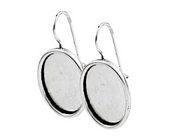 Nunn Design Antique Silver (plated) Large Oval Frame Earring 16x20mm