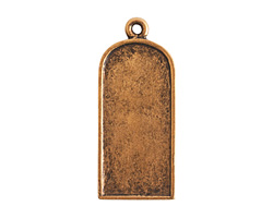 Nunn Design Antique Gold (plated) Ornate Flat Tablet Tag 13x30mm