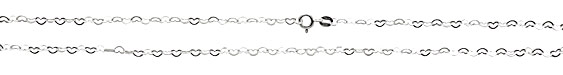 Sterling Silver Finished Heart Chain 18"