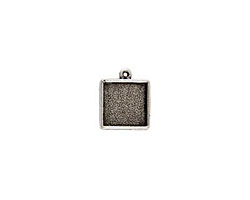 Nunn Design Antique Silver (plated) Mini Square Frame Charm 15x17mm