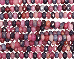 Multi Stone (Ruby & Sapphire) Faceted Rondelle 3x5mm